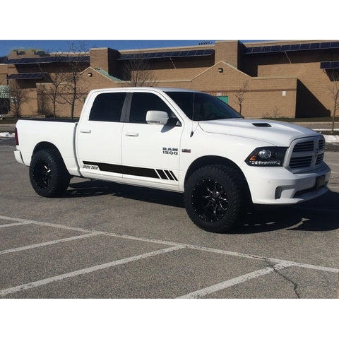 For Dodge Ram 1500 2500 3500 2010-17 Black Vinyl Sticker Side Door Stripe Decal