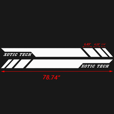 White KK Vinyl Body Side Door Skirt Stripe Stickers For Dodge Ram P/U 2009-2017