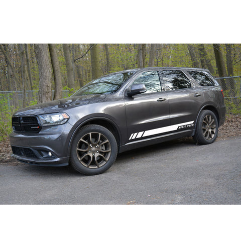 White KK Vinyl Side Skirt Door Pre-Cutted Decal Sticker For Dodge Durango 10-17