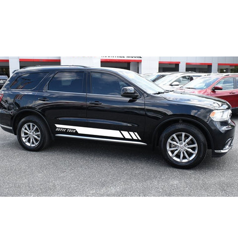 White KK Vinyl Side Skirt Door Pre-Cutted Decal Sticker For Dodge Durango 10-17