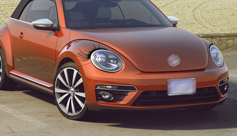 18" x 8" Car Eyelashes Decal Sticker Badge Universal For Headlight Fog Light 2x