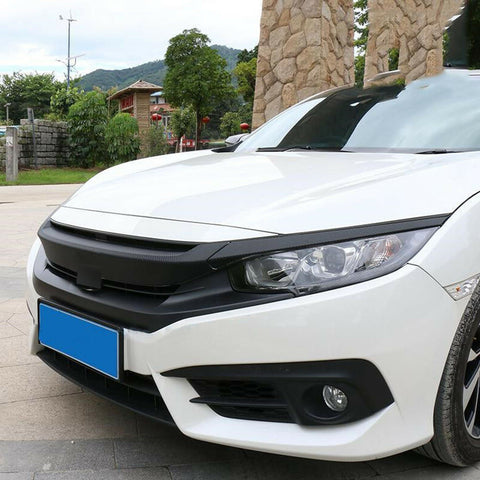 Carbon Fiber Style Front Bumper Grille Decals Stickers For Honda Civic 2016-2021