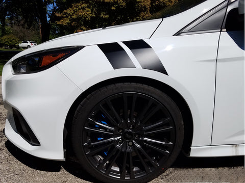 Fender Stripes Hash Marks Vinyl Decal Universal for Car Truck Sticker Racing Stripe(Black)