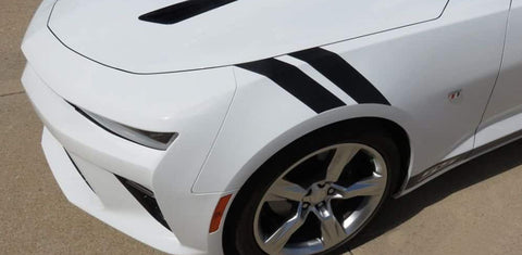 Fender Stripes Hash Marks Vinyl Decal Universal for Car Truck Sticker Racing Stripe(Black)