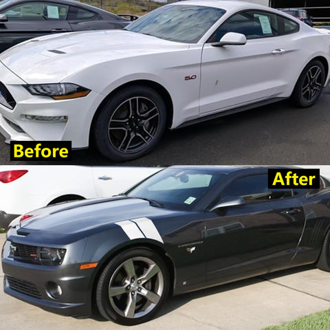 Fender Graphics Racing Stripe Hash Marks Vinyl Decal Universal for Car Truck Sticker Racing Stripe(White)