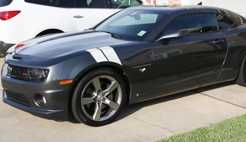 Fender Graphics Racing Stripe Hash Marks Vinyl Decal Universal for Car Truck Sticker Racing Stripe(White)