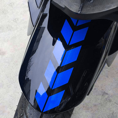 Arrow Sticker Decoration Warning Reflective Tape Accessories Universal Motorcycle Decals Graphics(Blue)