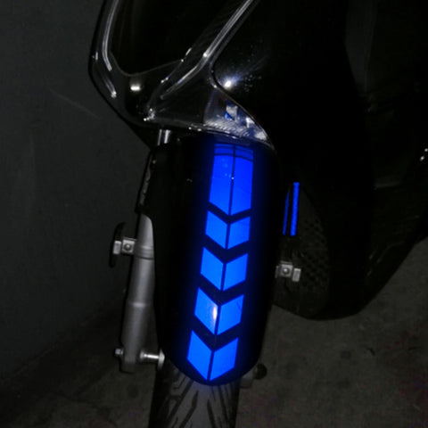 Arrow Sticker Decoration Warning Reflective Tape Accessories Universal Motorcycle Decals Graphics(Blue)