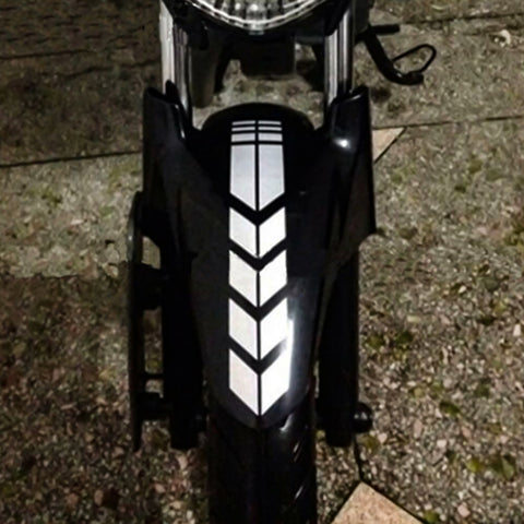 Racing Sport Reflective Motorcycle Front Fender Decals Stickers Universal Motorcycle Decals Arrow Graphics Silver White