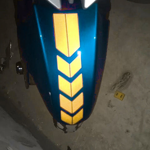 Racing Vinyl Reflective Pre-Cut Front Wheel on Fender Decals Stickers Motorcycle Decals Arrow Style Graphics Yellow Color