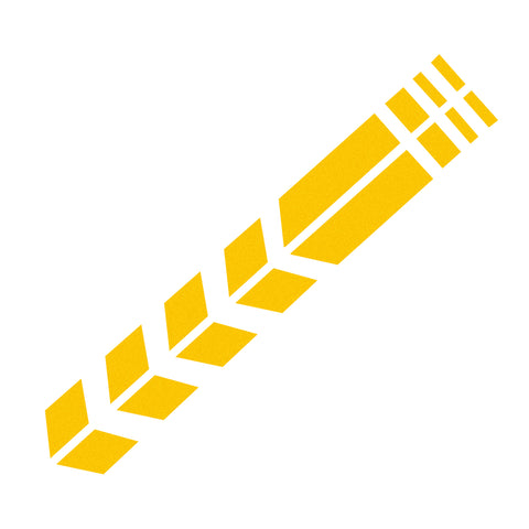 Racing Vinyl Reflective Pre-Cut Front Wheel on Fender Decals Stickers Motorcycle Decals Arrow Style Graphics Yellow Color