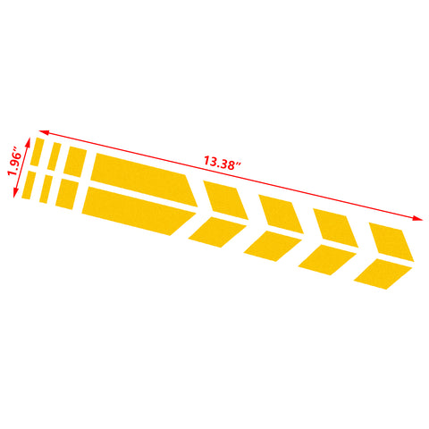 Racing Vinyl Reflective Pre-Cut Front Wheel on Fender Decals Stickers Motorcycle Decals Arrow Style Graphics Yellow Color