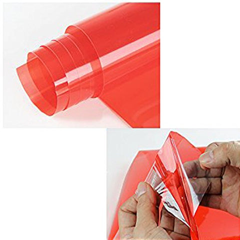 12" x 48" Glossy Red Vinyl Sheet Wrap Overlay Film For Tail Lights, Sidemarkers, Fog Lights