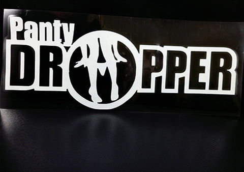 3pcs Joking Funny Panty Dropper Stance Lowered Car Window Die-Cut Graphic Vinyl Decals for SUV Truck Car Bumper, Laptop, Wall, Mirror, Motorcycle