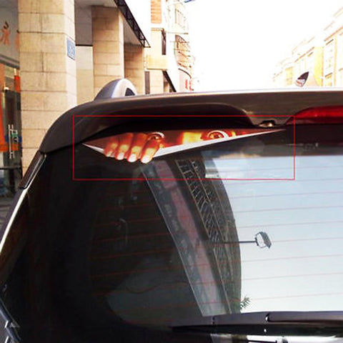 1x Large 3D Eyes Peeking Monster Thriller Funny Car Body Tattoo Sticker Decal Halloween Party For Car window door rear trunk or latop etc