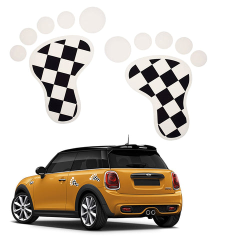 2x 3D Black Union Jack UK Foot Decal Stickers for Mini Cooper S R56 R57 R58 R59 R60 Window Trunk Door etc