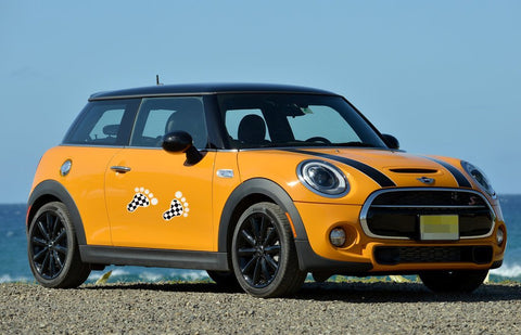 2x 3D Black Union Jack UK Foot Decal Stickers for Mini Cooper S R56 R57 R58 R59 R60 Window Trunk Door etc