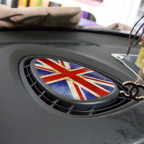 3D Center Air Vent Blue/Red Union Jack Sticker For Mini Cooper F55 F56 2014-2017