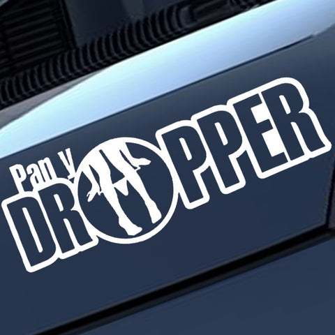 3pcs Joking Funny Panty Dropper Stance Lowered Car Window Die-Cut Graphic Vinyl Decals for SUV Truck Car Bumper, Laptop, Wall, Mirror, Motorcycle