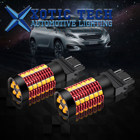 2pcs Error Free 1156 1141 BA15S / 7443 7440 T20 / 1157 2057 7528 BAY15D / 3157 3156 3057 4157 LED Turn Signal Light Bulb, Anti Hyper Flash Canbus Yellow Orange LED Bulb Replacement, No Load Resistor Need