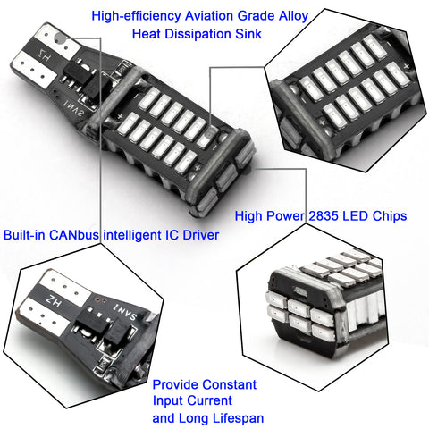 2 White 1 Red 912 LED Cargo Area 3rd Brake Light Bulbs for GMC Sierra 1999-2019