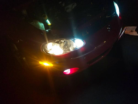 194 168 175 T10 2825 W5W LED Bulb Canbus Error Free, 3000K Amber Extremely Bright LED Light Lamp Bulbs for Car Side Marker Light Replacement, 15-SMD 4014 chipset