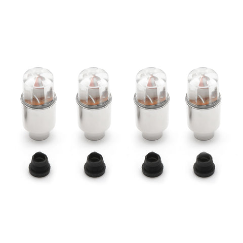 4x RGB LED Tire Tyre Air Valve Stem Cap Decor Flashing Light Car Bike Wheel Lamp