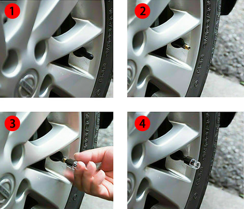 4x RGB LED Tire Tyre Air Valve Stem Cap Decor Flashing Light Car Bike Wheel Lamp