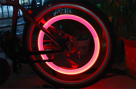 4x Red LED Wheel Tyre Tire Air Valve Stem Cap Lights Lamp For Car Motorcyle Bike
