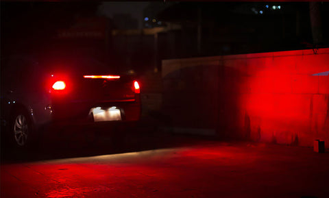 2x 1157 Red LED Strobe Flash 5 Times Brake Blink Rear Light Bulbs Bright Warning