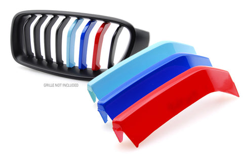 M-Colored Grille Insert Trim Tri Color Strips Fit BMW 4 Series F32 F33 F36 2014+ 420i 428i 435i 420d 425d 430d 435d (9 beam bars)
