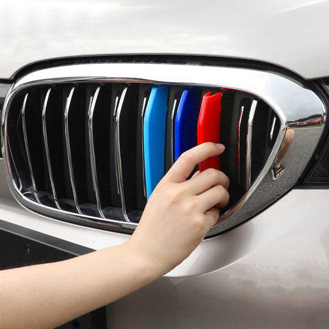 M SPORT COLORED CENTER KIDNEY GRILLE INSERT TRIM STRIPS 17+ BMW G30 G31 5 SERIES 520i 530i 540i M550i 520d 525d 530d 540d (9 beam bars)