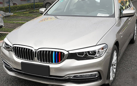 M SPORT COLORED CENTER KIDNEY GRILLE INSERT TRIM STRIPS 17+ BMW G30 G31 5 SERIES 520i 530i 540i M550i 520d 525d 530d 540d (9 beam bars)