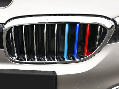 M SPORT COLORED CENTER KIDNEY GRILLE INSERT TRIM STRIPS 17+ BMW G30 G31 5 SERIES 520i 530i 540i M550i 520d 525d 530d 540d (9 beam bars)