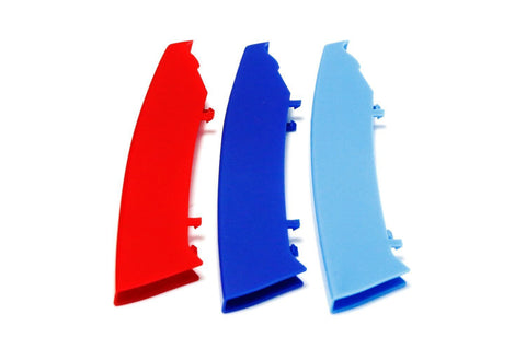 M-COLORED GRILLE INSERT TRIM TRI COLOR STRIPS BMW 3 SERIES 2006-08 PRE-LCI E90 E91 325i 328i 330i 335i M3(12 beam bars)