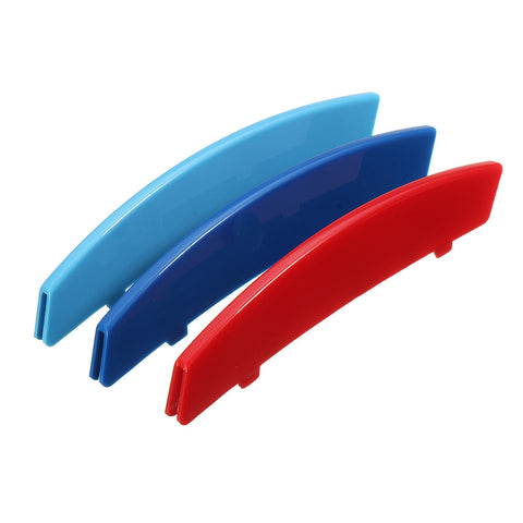 M-Colored Kidney Grille Insert Trim Tri Color Strips For BMW 5 Series 04-10 E60 525i 528i 535i 540i 545i 550i M5 (11 beam bars)