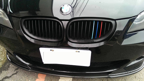 M-Colored Kidney Grille Insert Trim Tri Color Strips For BMW 5 Series 04-10 E60 525i 528i 535i 540i 545i 550i M5 (11 beam bars)