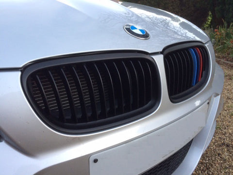 M-COLORED KIDNEY GRILLE INSERT TRIM SPORT STRIPS for BMW E90 E91 3 SERIES LCI 325i 328i 330i 335i 2009-2012 (12 beam bars)