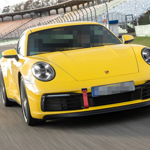 Blue / Black / Red JDM Style Tow Hole Adapter with Towing Strap for Porsche Panamera 970 Carrera 911 991