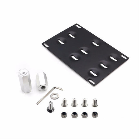 Bumper Tow Hook License Plate Mount Bracket For Honda 2nd Gen FIT CR-Z Insight Black \ Gold