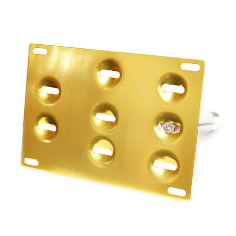 Bumper Tow Hook License Plate Mount Bracket For Honda 2nd Gen FIT CR-Z Insight Black \ Gold