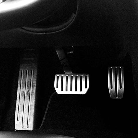 for Tesla Model 3 Accelerator Brake Pedal Cover - Anti-slip Gas Brake Paddle Protector - Non-slip Aluminium Brake Foot Pedal Pad with Rubber Handle - Set of 2