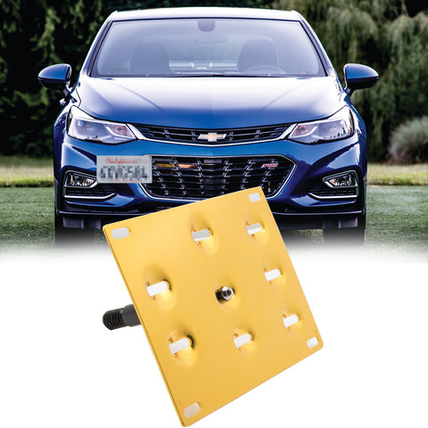 1 Set Black / Gold / Red Sporty Racing Front Tow Hook License Plate Bumper Mounting Bracket Fit for Chevy Cruze 2017+