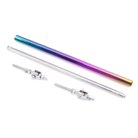 NEO Aluminum Chrome Front Bumper Lip Splitter Diffuser Spoiler Strut Rod Tie Support Bar Universal (Adjustable 10''-13'')