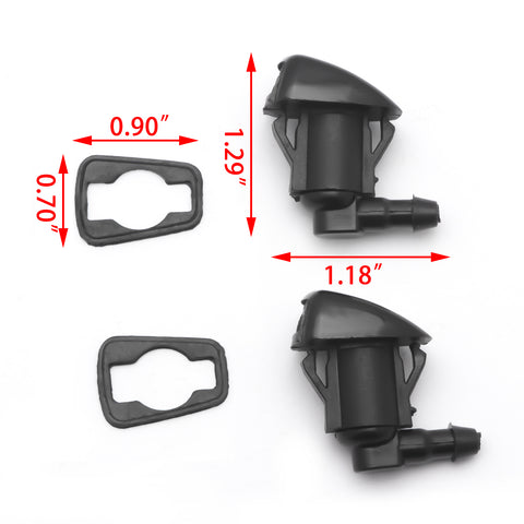 2x Windshield Washer Nozzle Kit fit for 2005-2016 Jeep Grand Cherokee, 2005-2013 Chevy Malibu, 2005-2010 Pontiac G6, 2007-2010 Saturn Aura, Replacement for 55372143AB, 15247800, 55156427AB, 55079049AA