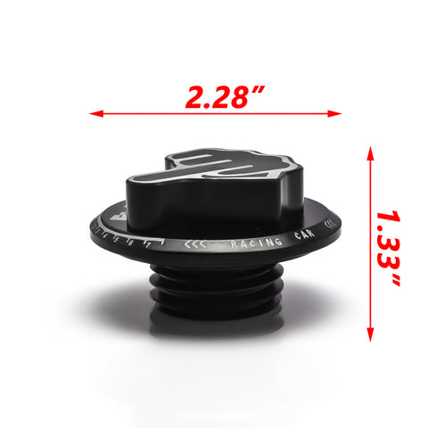 Black Aluminum Middle Finger Pattern Engine Oil Filler Fuel Filter Tank Cap Cover For Honda Acura