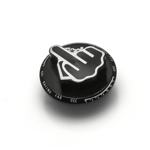 Black Aluminum Middle Finger Pattern Engine Oil Filler Fuel Filter Tank Cap Cover For Honda Acura