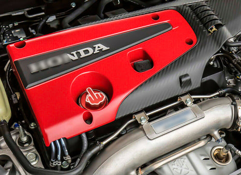 Aluminum Middle Finger Pattern Engine Oil Filler Fuel Filter Tank Cap Cover For Honda Acura