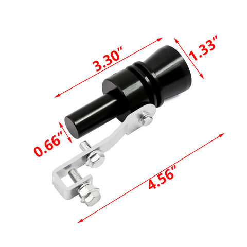 Aluminum Turbo Sound Whistle Exhaust Pipe Tailpipe BOV Blow-off Valve Simulator Muffler (XL, Black)