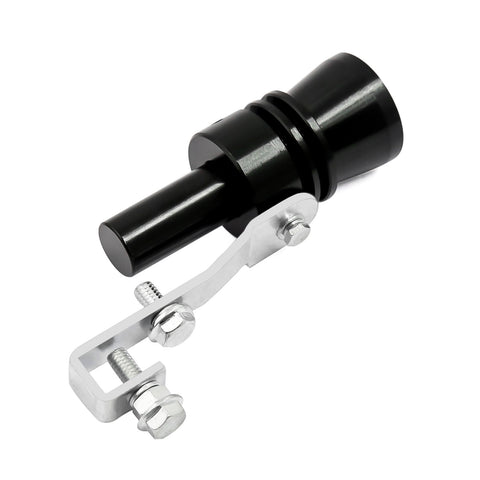 Aluminum Turbo Sound Whistle Exhaust Pipe Tailpipe BOV Blow-off Valve Simulator Muffler (XL, Black)